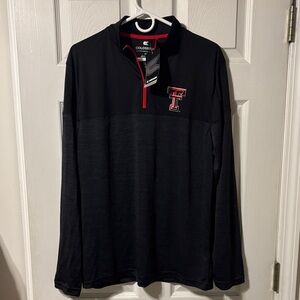 NWT- Men’s Texas Tech Red Raiders Colosseum Black and Red Quarter Zip Pullover.